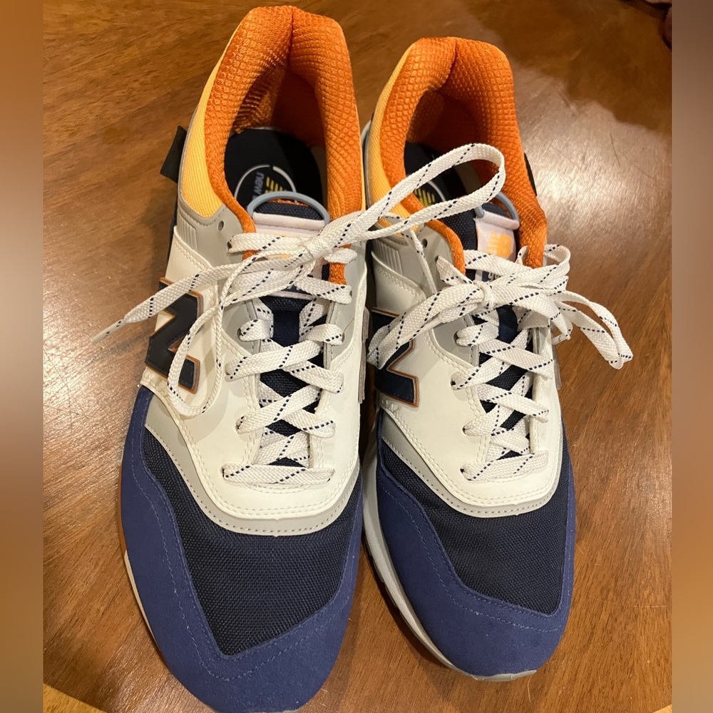 New Balance Blue and Orange Sneakers Casual Athletic Style
